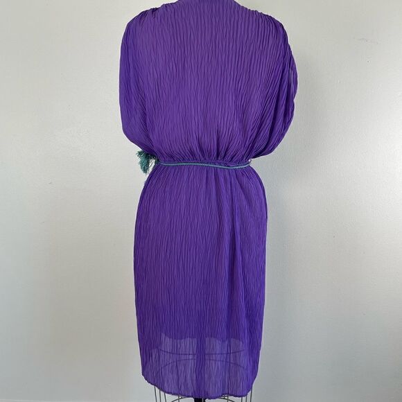 Vintage Vue Novo Sheer Purple Midi Dress Size S EUC - Picture 5 of 7